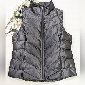 Lands' End Black Quilted Vest